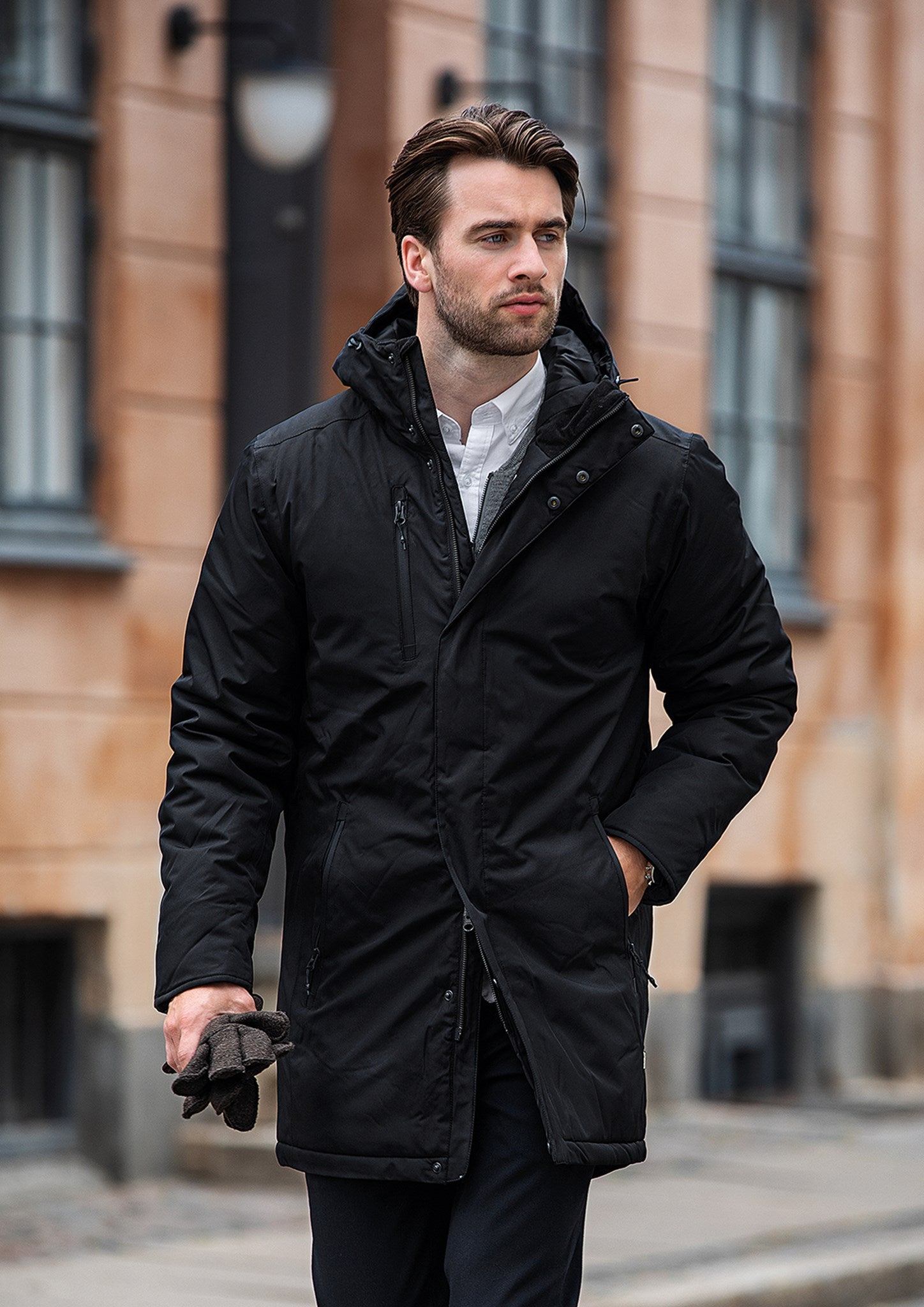 Black parka mens on sale